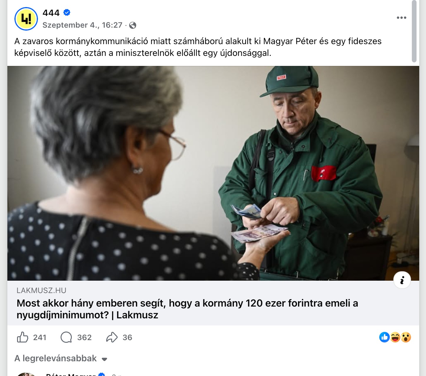 A bejegyzés képernyőképe